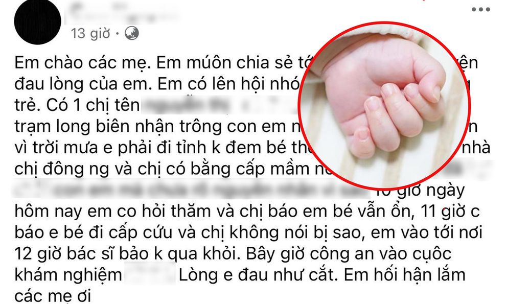 Hà Nội: Tìm bảo mẫu trên mạng để gửi con qua đêm, hôm sau mẹ bàng hoàng nhận tin con tử vong