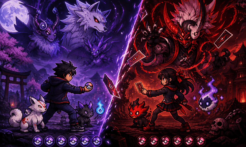 Xuất hiện tựa game mới lại gây sốt trên Steam, là sự kết hợp giữa Yu-Gi-Oh! và Pokémon
