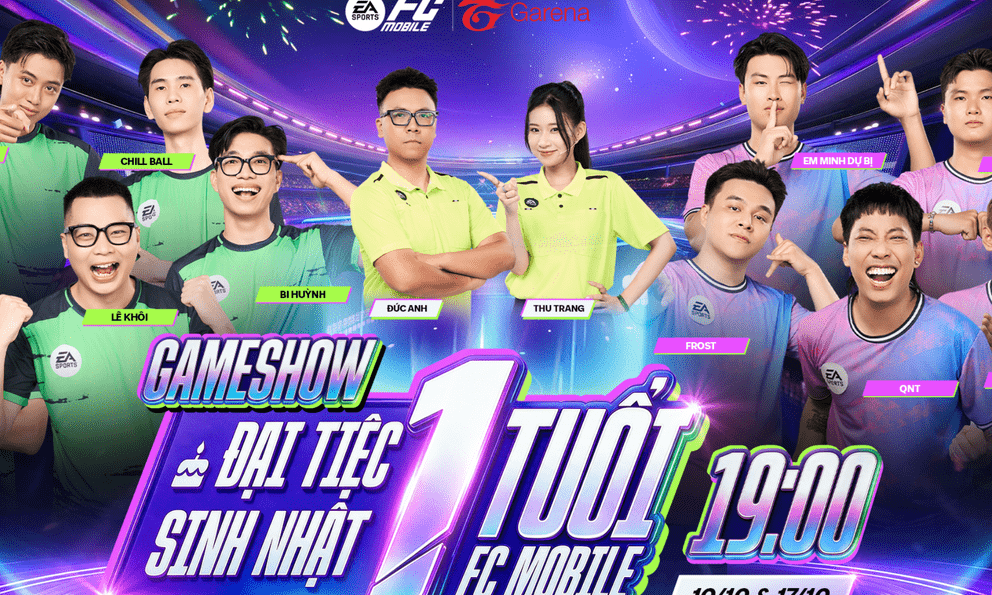 Gameshow sinh nhật 1 tuổi FC Mobile, quy tụ dàn creator khủng và bữa tiệc giải trí đặc biệt