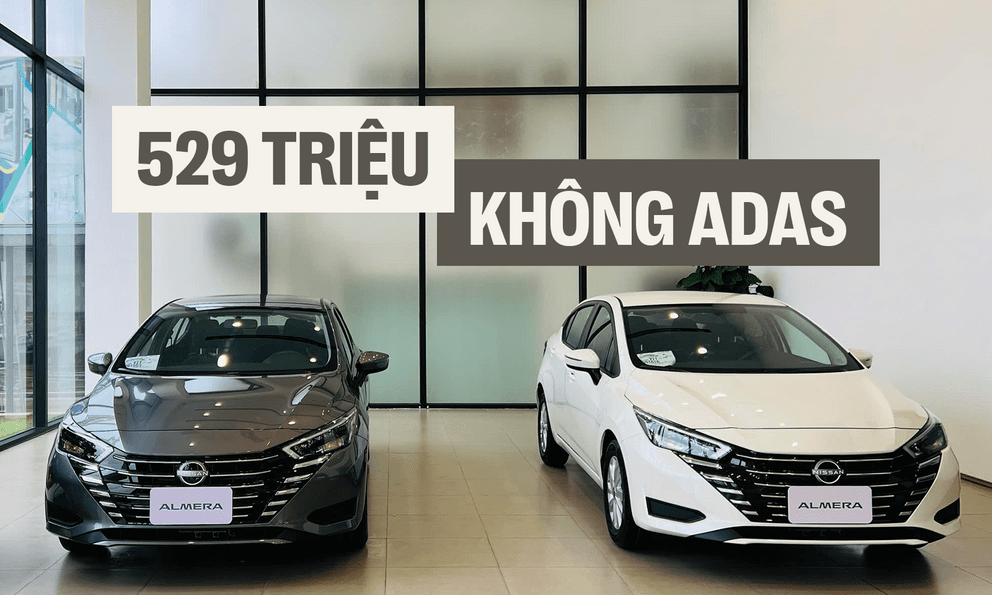 Ảnh chi tiết Nissan Almera bản tầm trung giá 529 triệu tại đại lý: Màn hình lớn hơn bản 'full', mâm nhỏ, không có ADAS