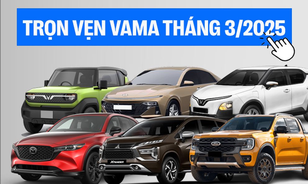 10 xe bán chạy nhất tháng 3/2025: VF 3, VF 5 'block' top 2, Xpander số 1 xe xăng, Hyundai trở lại, đẩy Vios khỏi bảng vàng