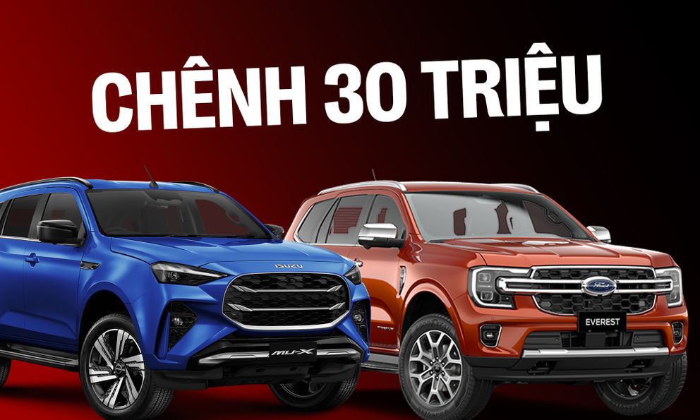 Cùng giá gần 1,3 tỷ đồng, Isuzu mu-X bản đắt nhất hơn thua gì Ford Everest 'cận full', bảng này cho thấy nhiều điểm khác rõ rệt