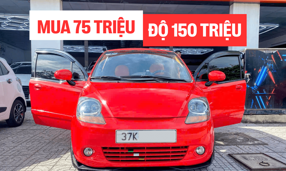Cận cảnh Chevrolet Spark độ hết 150 triệu đồng: Vô-lăng AMG G63 giá 25 triệu đồng, cửa gió điều hòa Mercedes-Benz 6 triệu, mất 1 năm mới hoàn thành