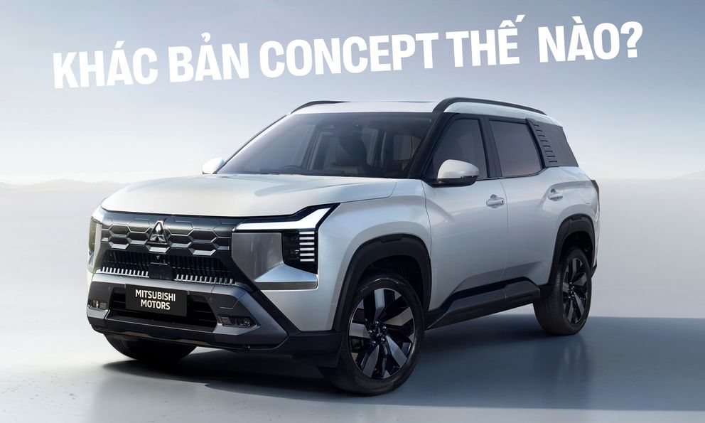 So sánh Mitsubishi Destinator và bản concept: Bỏ cần số điện tử, gương camera không còn, mâm 20 inch thành 18 inch