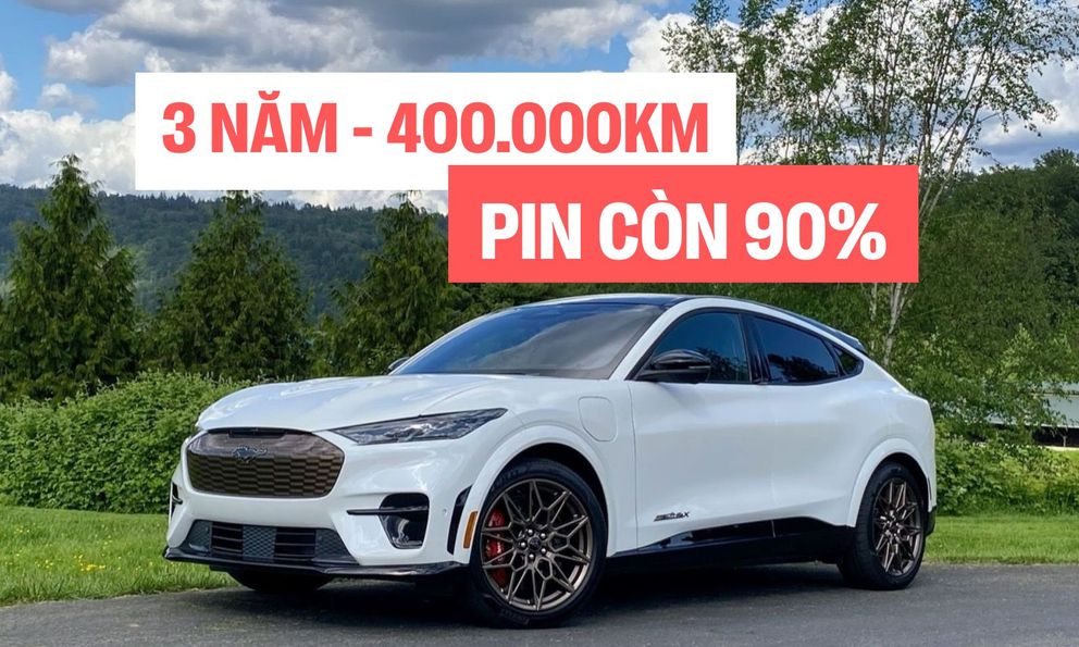 Ford Mustang Mach-E sắp ra mắt Việt Nam pin 'trâu' thế nào: 3 năm chạy hơn 400.000km vẫn còn 90% so với xe mới