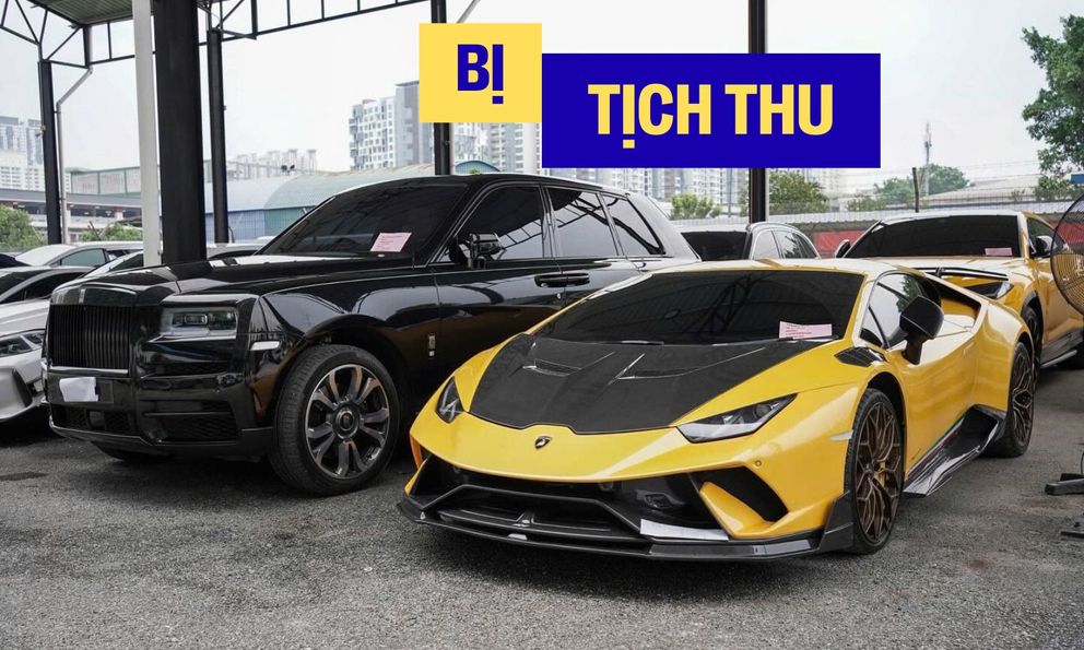 Siêu xe Lamborghini, Rolls-Royce, Aston Aston Martin... bị tịch thu vì không nộp thuế đường bộ, không mua bảo hiểm...