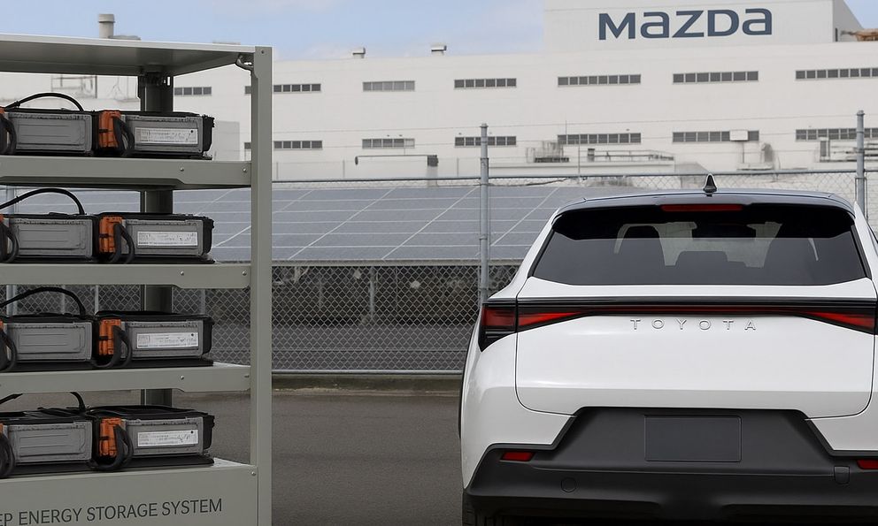 Toyota gom 'pin rác' để phát điện cho… nhà máy Mazda: Có ưu điểm cực lớn 'ăn đứt' hệ thống tương tự từ Tesla