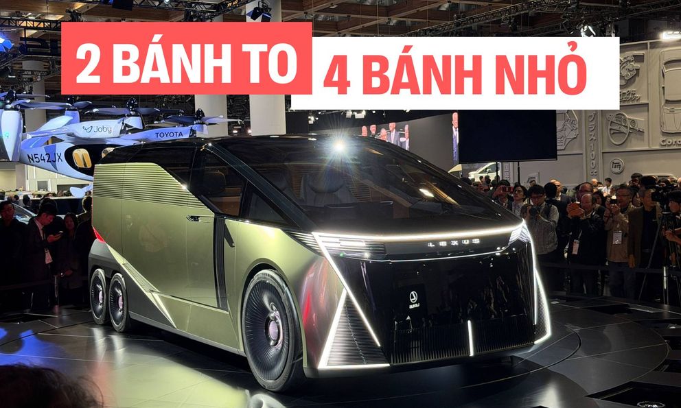 Nhìn tận mắt Lexus LS concept hoàn toàn mới: Từ sedan thành MPV 6 bánh 'cực dị' khi 4 bánh sau nhỏ hơn 2 bánh trước