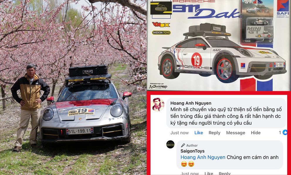 Mô hình Porsche 911 Dakar phượt từ Việt Nam đến Mông Cổ được mang ra đấu giá: Thu về gần 20 triệu đồng, chủ nhân xe thật cũng ủng hộ số tiền tương đương, gấp đôi giá trị gửi cho đồng bào miền Trung