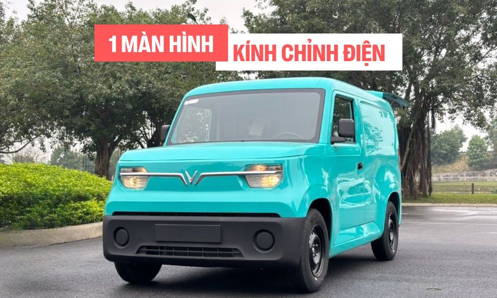 Hình chi tiết VinFast EC Van sắp bàn giao khách hàng: Nội thất tối giản, 1 màn hình, âm thanh radio, kính chỉnh điện, thùng hàng 2.600L