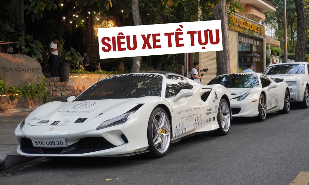 Dàn siêu xe, xe siêu sang của ông Đặng Lê Nguyên Vũ tề tựu đông đủ, chuẩn bị xuyên Việt trong Hành trình từ trái tim