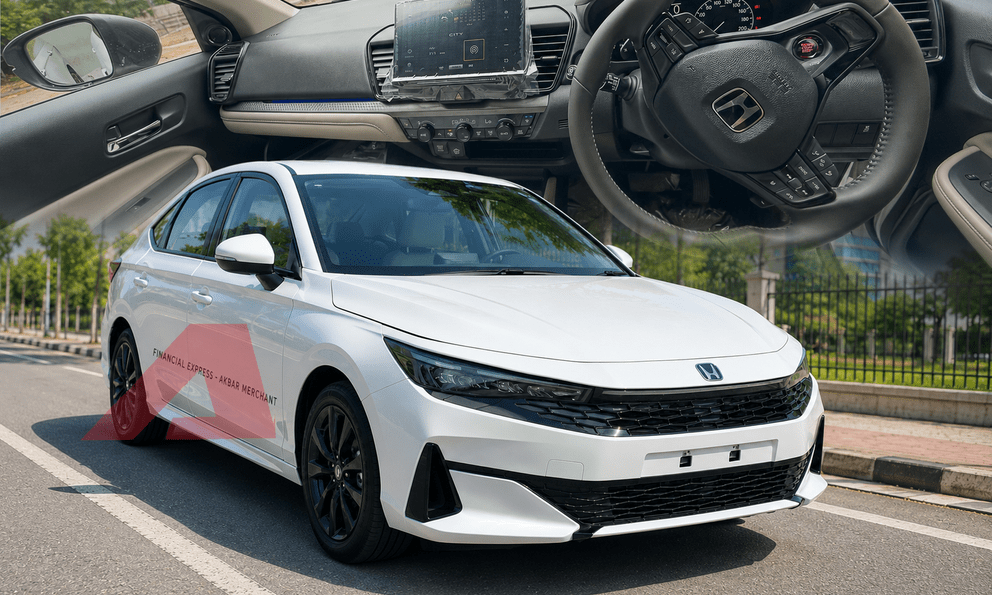 Honda City 2026 lộ nội thất không che: Màn hình lớn đặt nổi, ghế làm mát, vẫn dùng phanh tay cơ