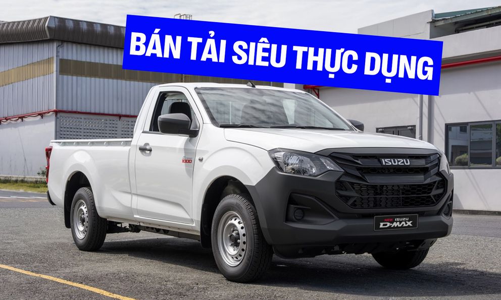 Bán tải Isuzu D-Max D-Cargo 1000 ra mắt Việt Nam: Giá từ 492 triệu đồng, thùng dài 2,33m, chở gần 1,1 tấn
