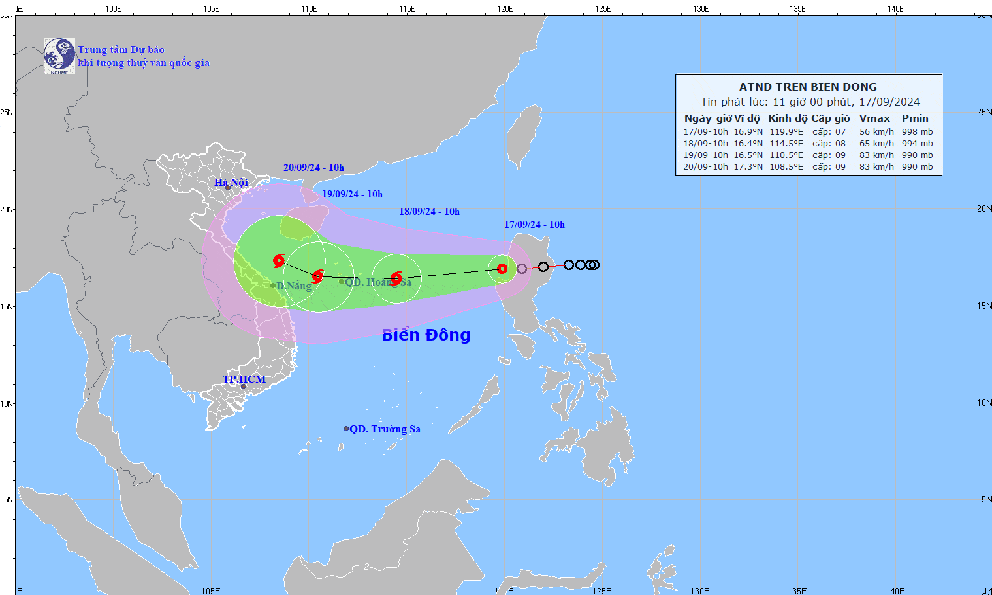 Tin mới nhất về cơn bão số 4: Nếu đổ bộ vào miền Bắc thì khi nào sẽ vào đất liền?