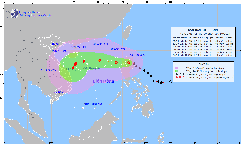 Bão Trà Mi đang di chuyển rất khó lường, có đổ bộ vào nước ta hay không?