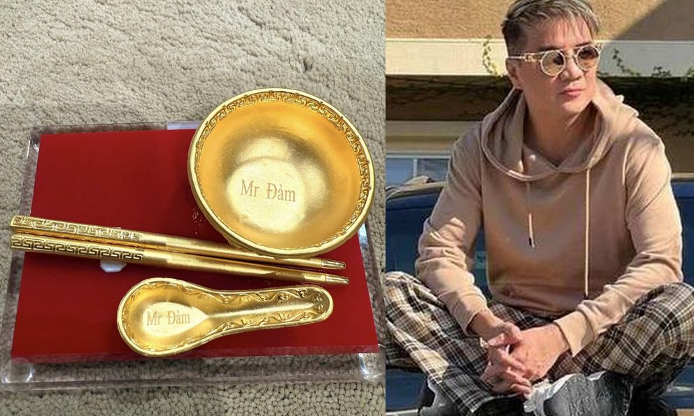 Bát, đũa vàng khắc tên Đàm Vĩnh Hưng