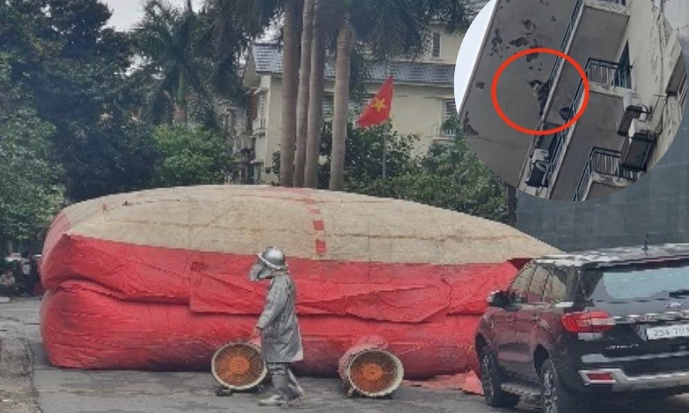 Cứu người phụ nữ ngồi vắt vẻo trên lan can tầng 18 chung cư