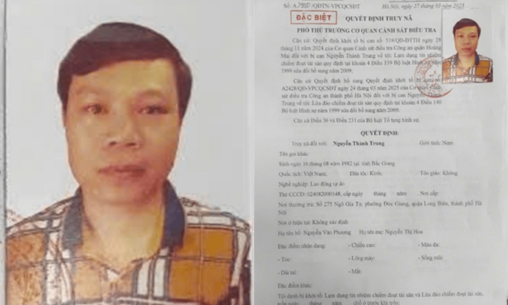 Công an Hà Nội truy nã đặc biệt Nguyễn Thành Trung