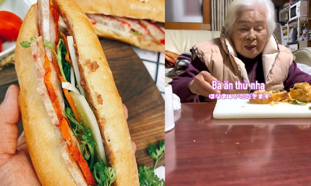 Cụ bà Nhật Bản lần đầu ăn bánh mì Việt Nam, thốt lên hai từ khiến 230.000 người thích thú