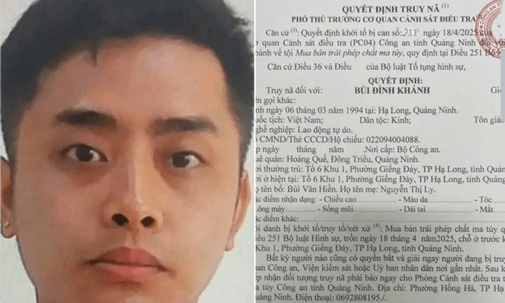 Công an Phú Thọ phát thông báo khẩn về đối tượng truy nã có vũ khí Bùi Đình Khánh