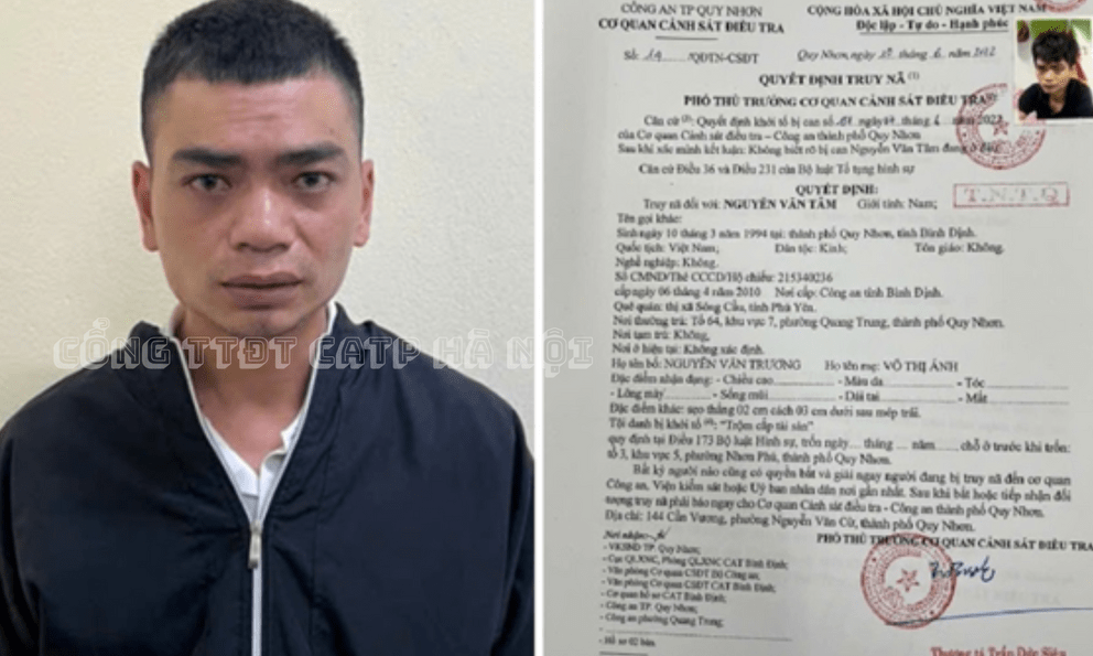 Bắt Nguyễn Văn Tâm - đối tượng truy nã trốn từ miền Nam ra Hà Nội