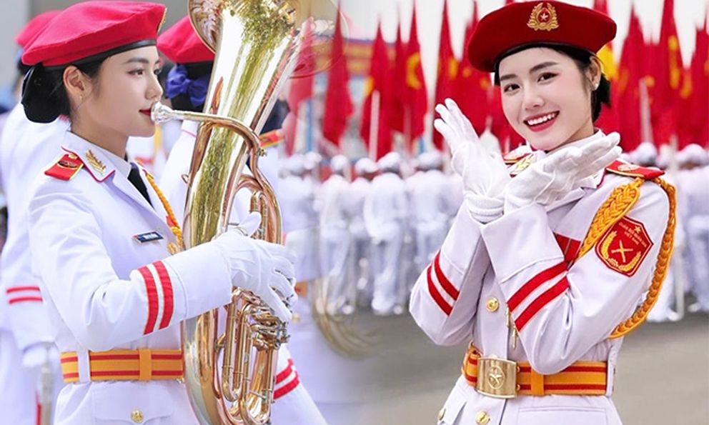 Danh tính nữ quân nhân đẹp như Hoa hậu diễu binh dịp 30/4, vừa đi vừa vác kèn nặng, thần thái ngời ngời