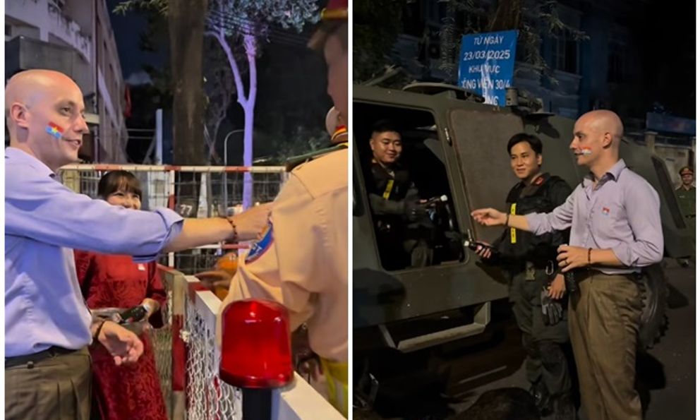 Danh tính anh Tây tặng đồ uống cho các chiến sĩ diễn tập lễ diễu binh 30/4: “Nước sâm đây, xin cảm ơn”