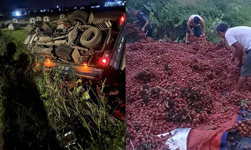 Vụ xe tải chở vải bị lật, người dân ra nhặt: Chủ xe đính chính bất ngờ