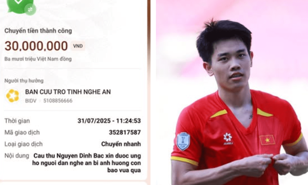 Trở về sau chiến thắng trước Indonesia, ngôi sao U23 Việt Nam lập tức chuyển tiền quyên góp cho quê nhà