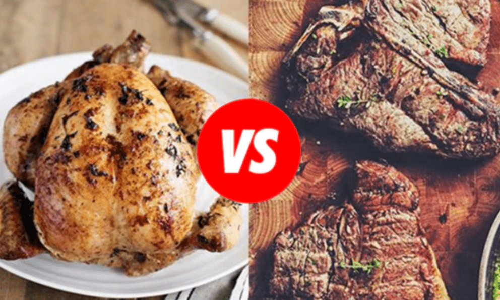 So sánh thịt gà và thịt bò, phát hiện điều bất ngờ