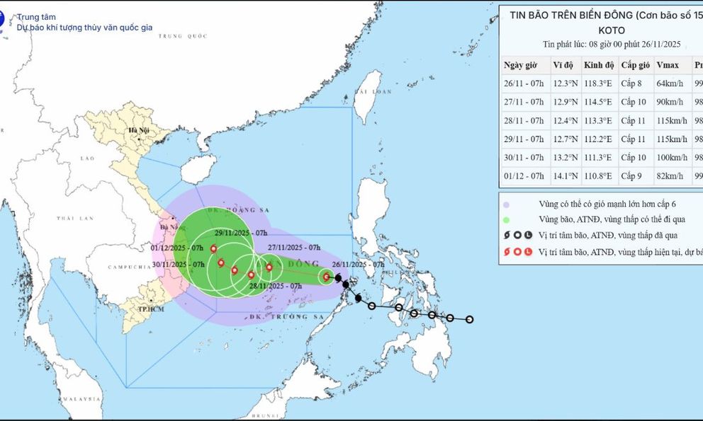 Tin mới nhất về cơn bão số 15: Nhiều tỉnh, thành sẽ có mưa lớn