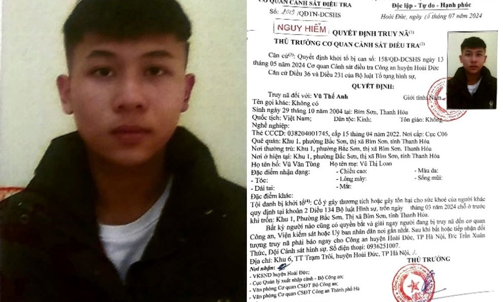 Quyết định truy nã Vũ Thế Anh sinh năm 2004