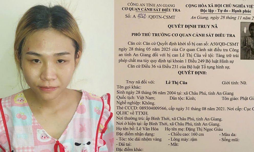 Ra quyết định truy nã Lê Thị Cũa sinh năm 2004
