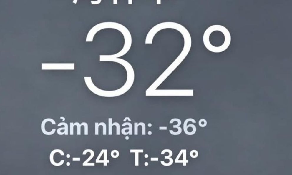 Nơi nhiệt độ xuống tới âm 20 độ C ngay lúc này