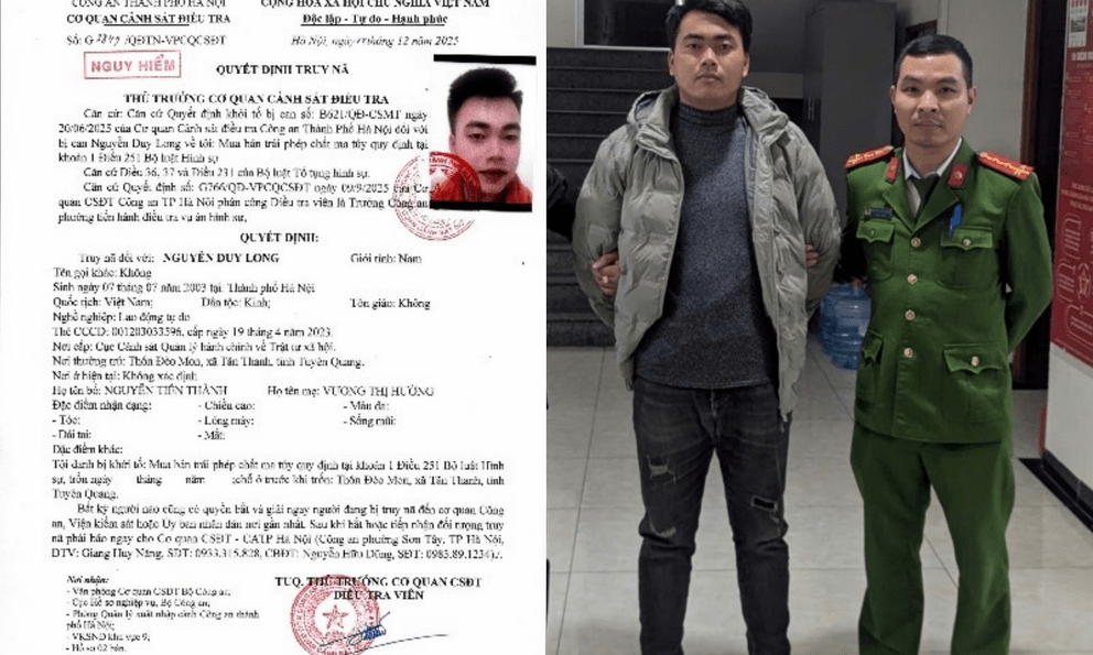 Đối tượng nguy hiểm Nguyễn Duy Long ra đầu thú