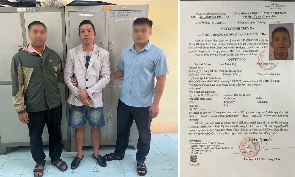 Bắt giữ thành công đối tượng Đinh Xuân Duy 