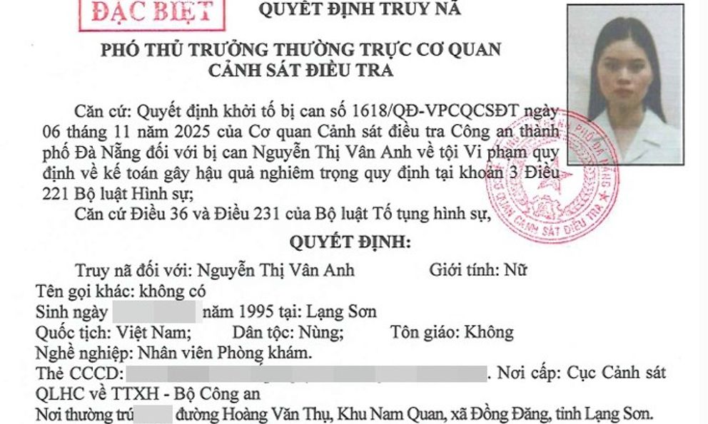 Truy nã đặc biệt nữ kế toán Nguyễn Thị Vân Anh, truy tìm 3 đối tượng