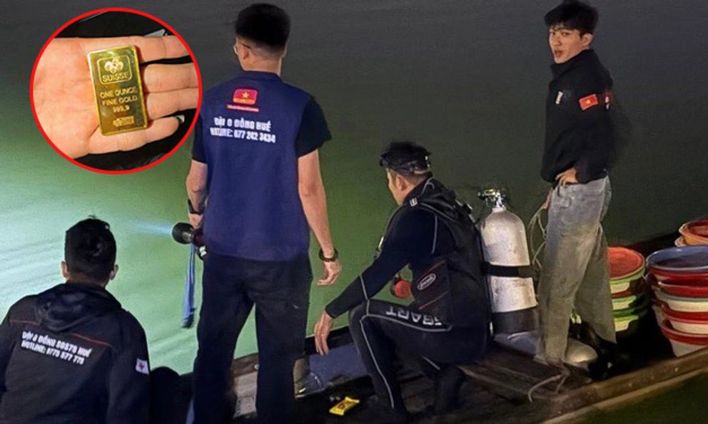 Du khách đánh rơi 2 cây vàng xuống sông Hương: Đã lặn tìm được 1 cây, lý do tạm dừng tìm kiếm