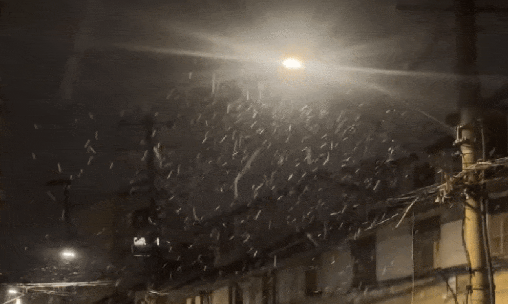 Nhiệt độ cao nhất chỉ 4 độ C, thành phố giáp biển xuất hiện tuyết rơi bất ngờ: Hiếm có sau gần 1 thập kỷ