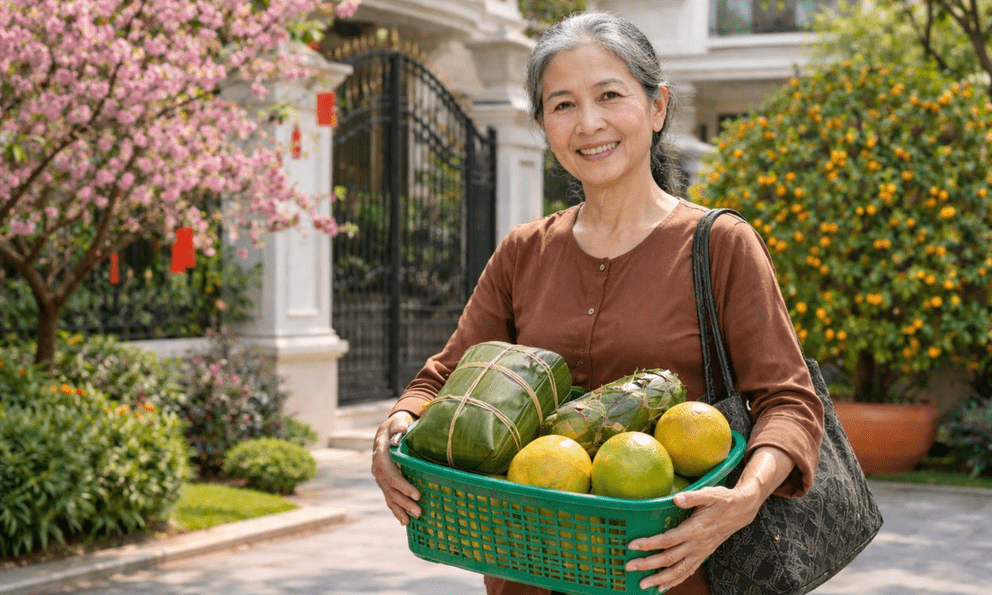 Mang túi quà quê đến chúc Tết, người phụ nữ nghẹn ngào trước hành động của bà thông gia giàu có