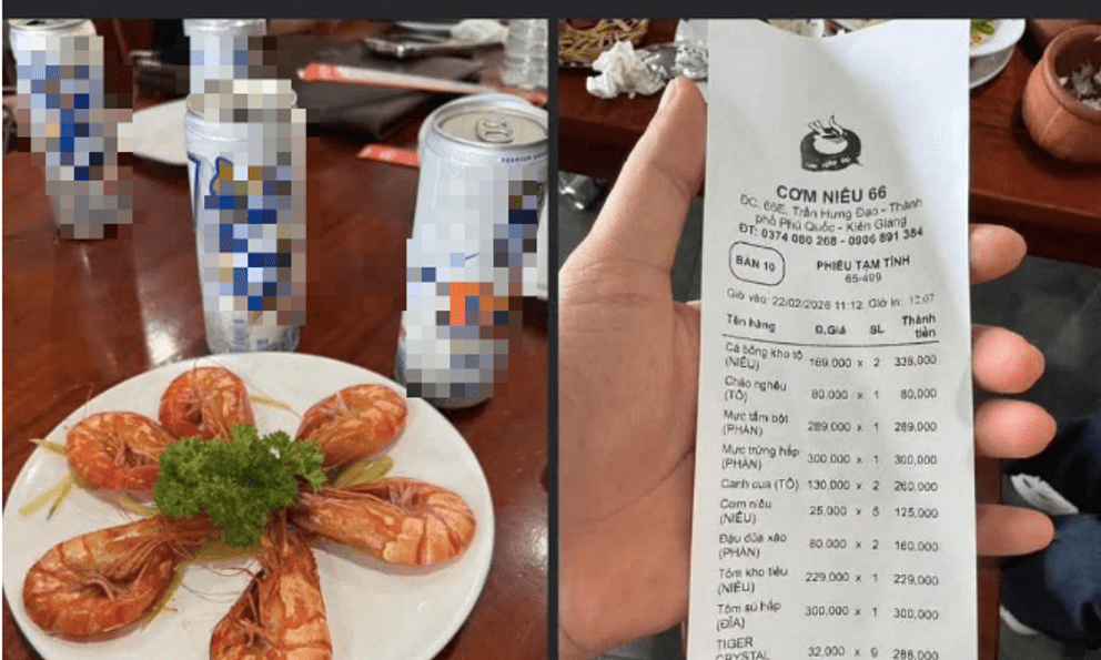 Đĩa tôm sú 6 con giá 300.000 đồng ở Phú Quốc: Động thái của chủ quán, người đăng bài khoá tài khoản