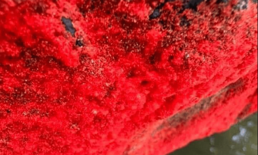 Cảnh tượng lạ trên một dòng sông ở Việt Nam: Tảng đá bỗng đỏ rực như 