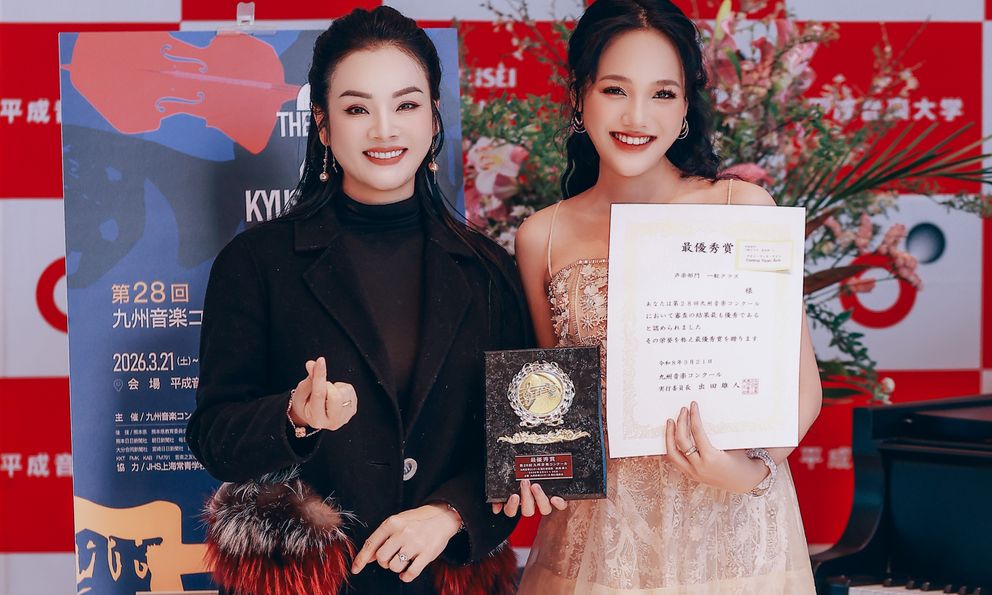 Học trò PGS.TS Tân Nhàn giành giải cao nhất tại Kyushu Music Competition 2026 ở Nhật Bản