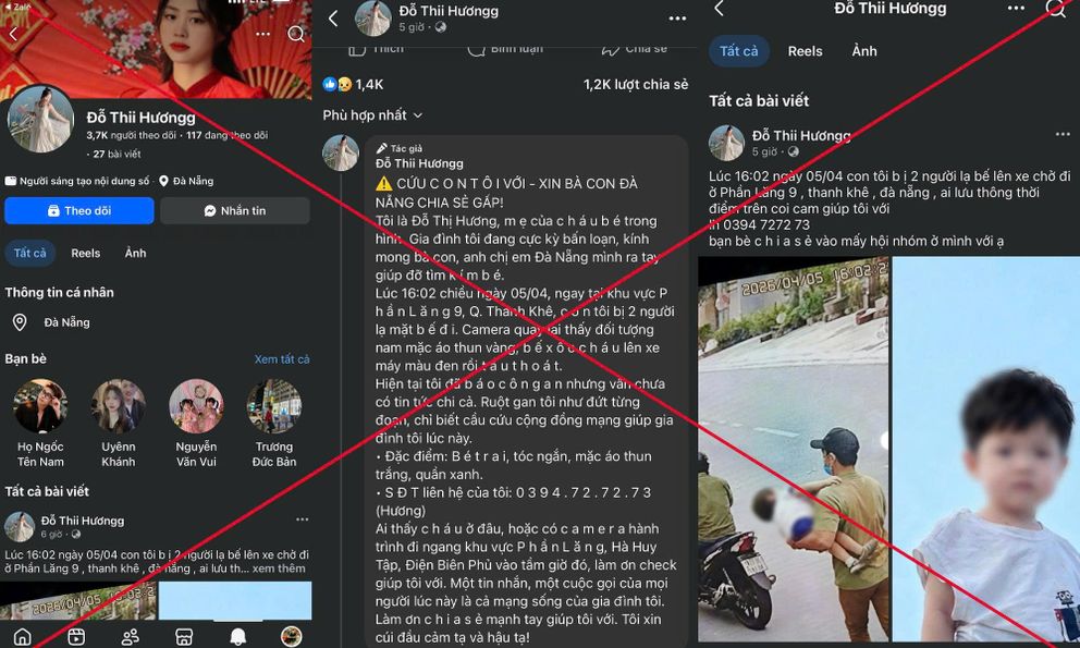 Hé lộ thủ đoạn tinh vi của đối tượng đăng tin vụ việc “bé bị bắt cóc
