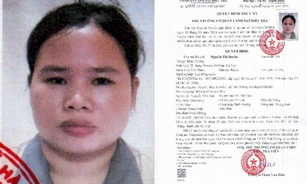 Truy nã Nguyễn Thị Duyên SN 1988