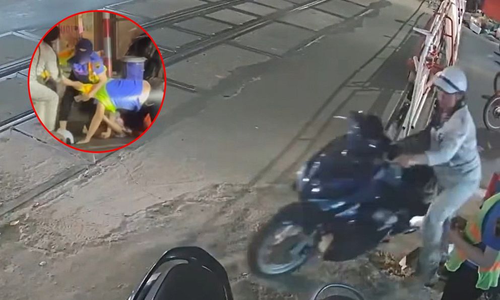 Cố vượt rào chắn tàu, người phụ nữ còn lao vào hành hung nhân viên đường sắt: Công an vào cuộc