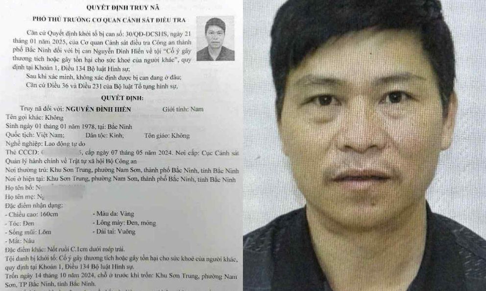 Công an truy nã, kêu gọi Nguyễn Đình Hiển SN 1978 ra đầu thú