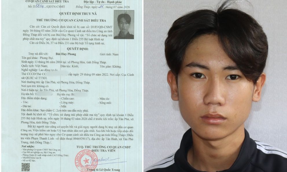 Quyết định truy nã Bùi Huy Phong - Phong Bụi SN 2004