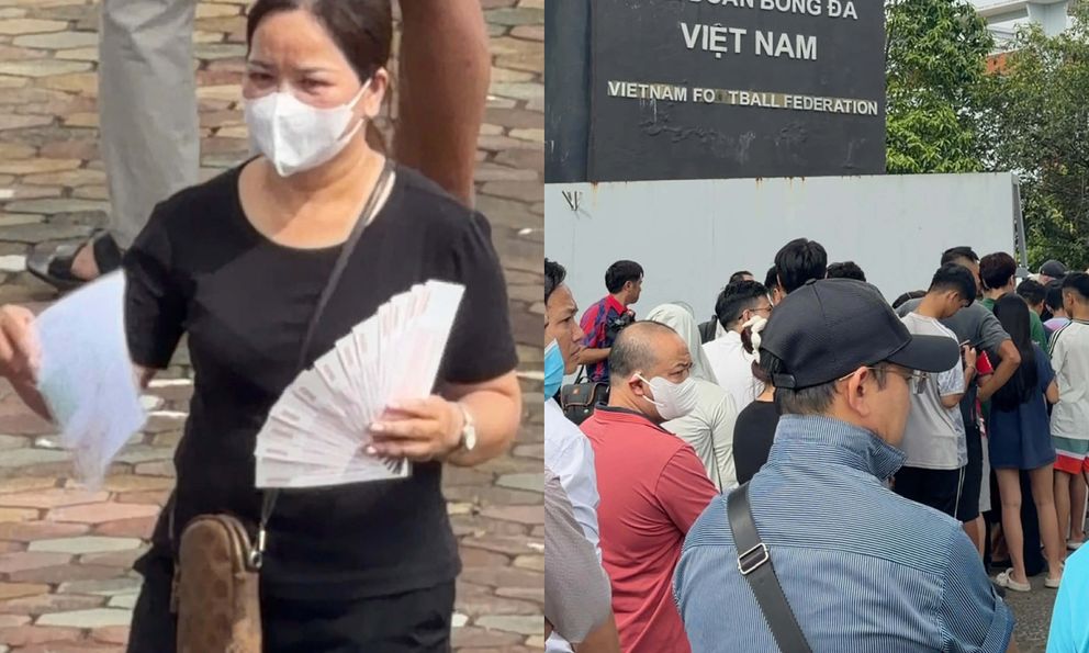 CĐV Việt Nam xếp hàng dài trước cổng VFF, 