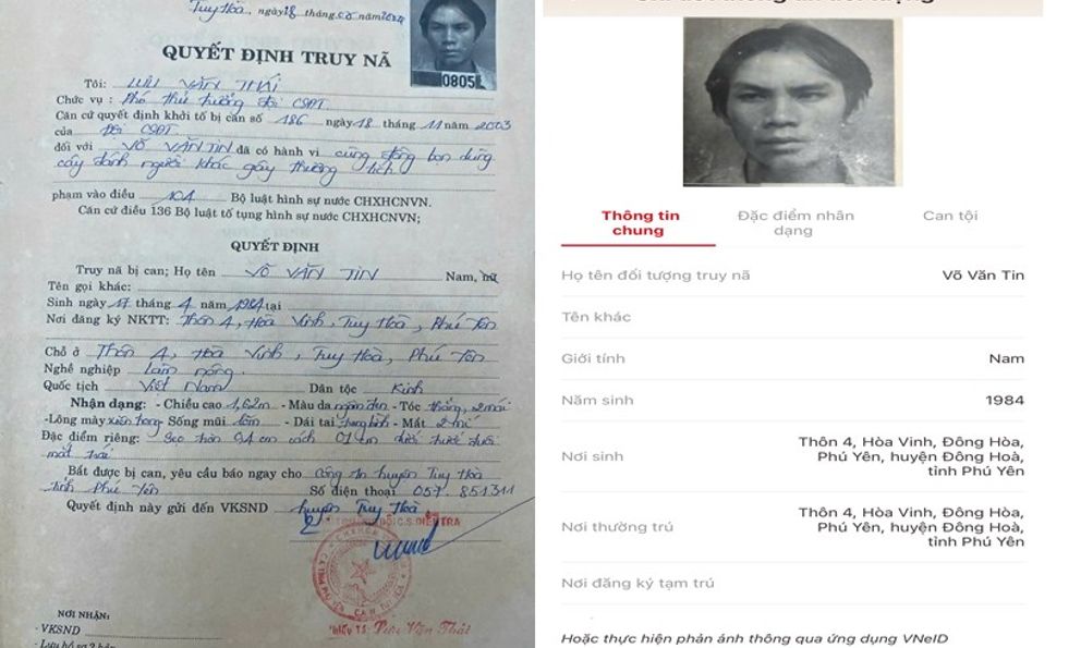 Ra quyết định truy nã Võ Văn Tin SN 1984